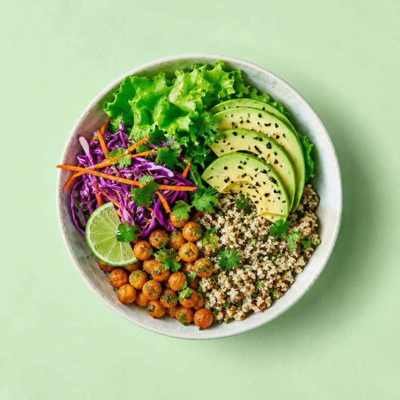 Colorful whole-food bowl